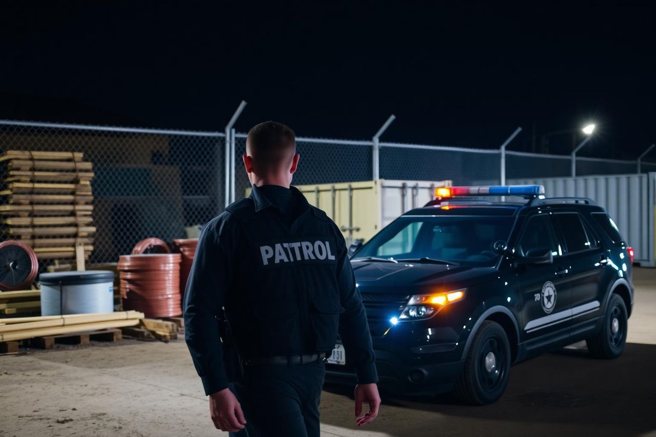 Overnight construction site security patrol in Folsom, CA