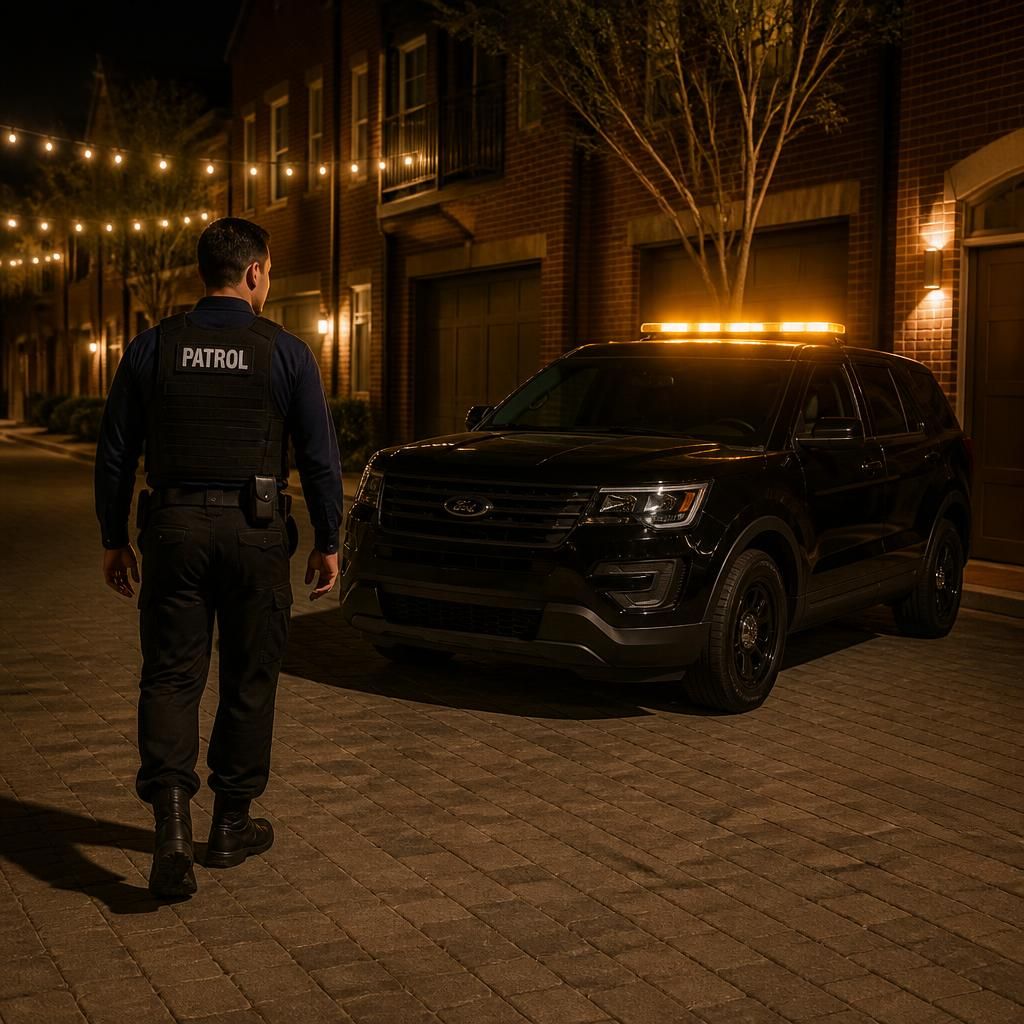 Community patrol Cannery District Sacramento — Stormhammer SUV on private street, 95811