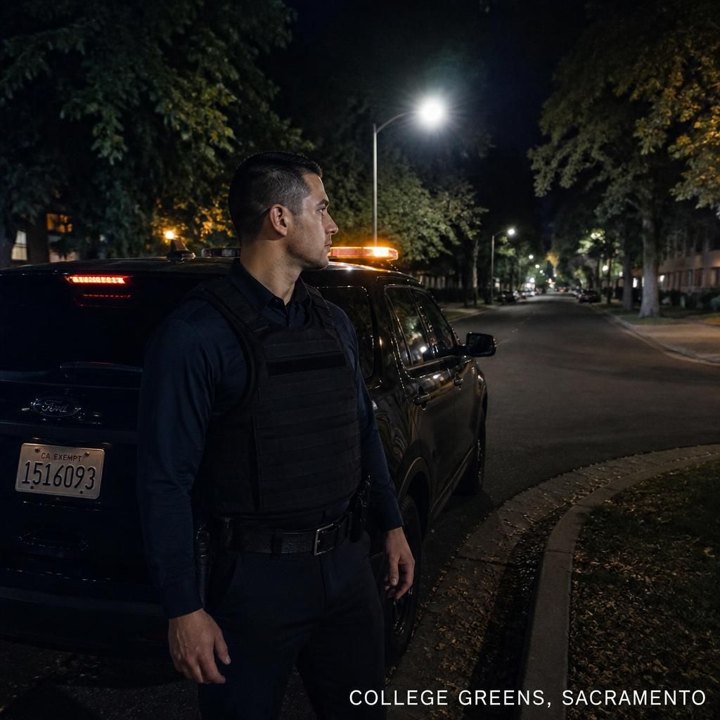 Drive by patrol College Greens Sacramento — Stormhammer SUV on College Town Drive, 95826