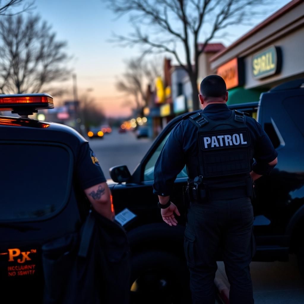 Small business security Orangevale CA — Stormhammer officer with owner on Greenback Lane, 95662
