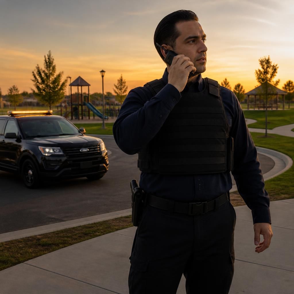 Community patrol Plumas Lake CA — Stormhammer SUV at community park, 95961