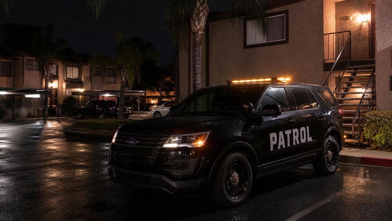 Apartment patrol near me North Highlands — Stormhammer SUV at apartment carport, Watt Ave, 95660