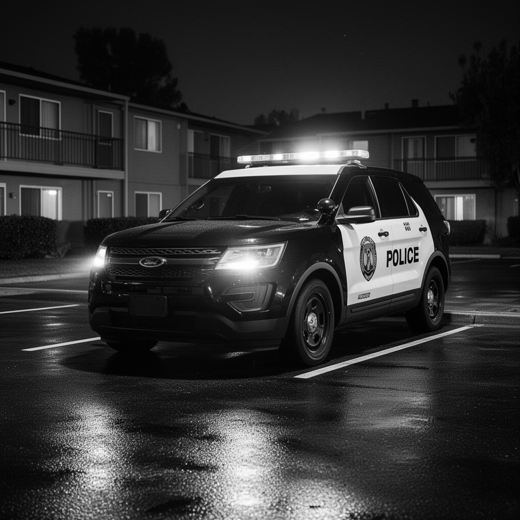 Marked SUV, amber light bar — GPS-verified checkpoint tour